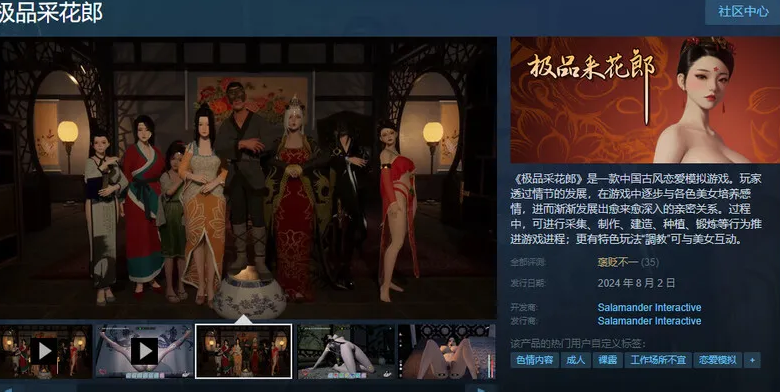 图片[2]-【国风武侠3D互动/后宫/开放世界/全动态/pc】极品采花郎 V1.3.1  STEAM官中【 pc/6.30G】-破次元