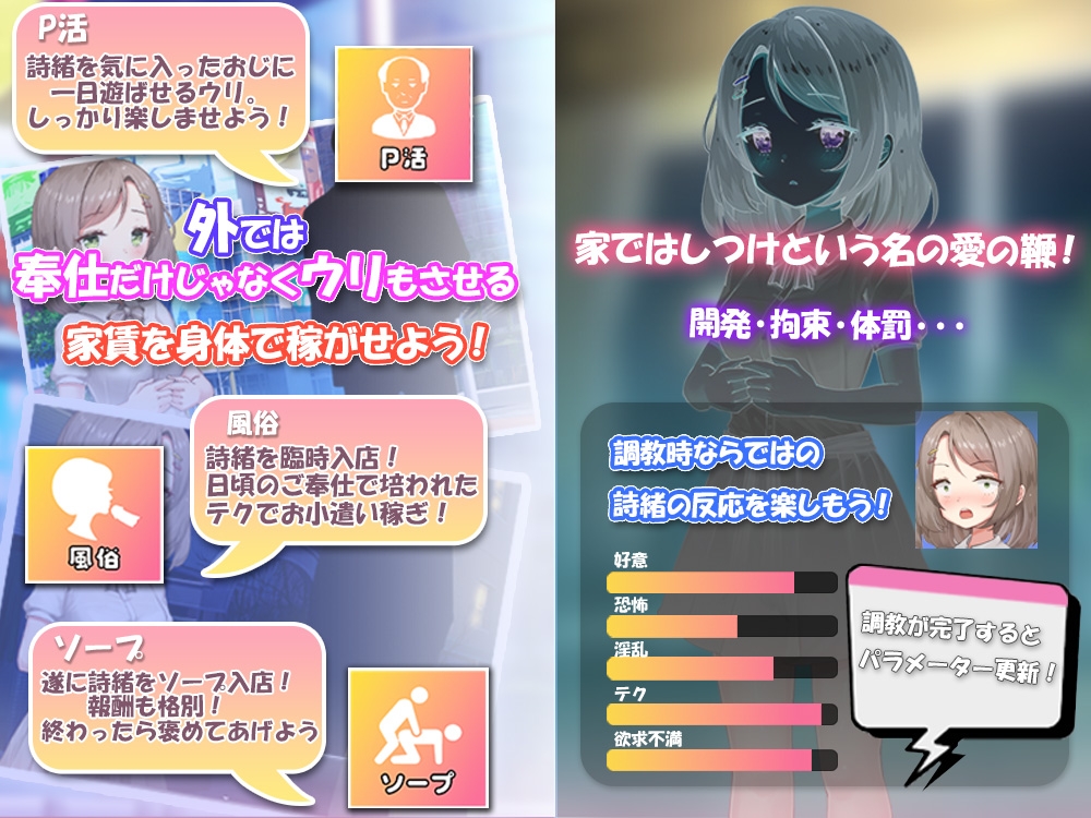 图片[2]-【日式SLG/互动养成/援交露出/PC】将纯真少女调教成我喜欢的模样～收留无家可归的少女并进行情色开发！宠爱还是欺凌全凭我的喜好～   AI汉化版 [PC]-破次元
